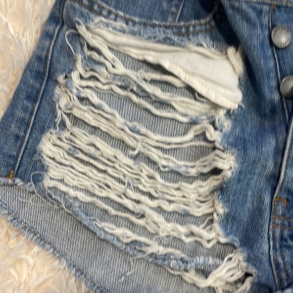 Carmar Los Angeles distressed denim button down shorts size 27 - Picture 6 of 7